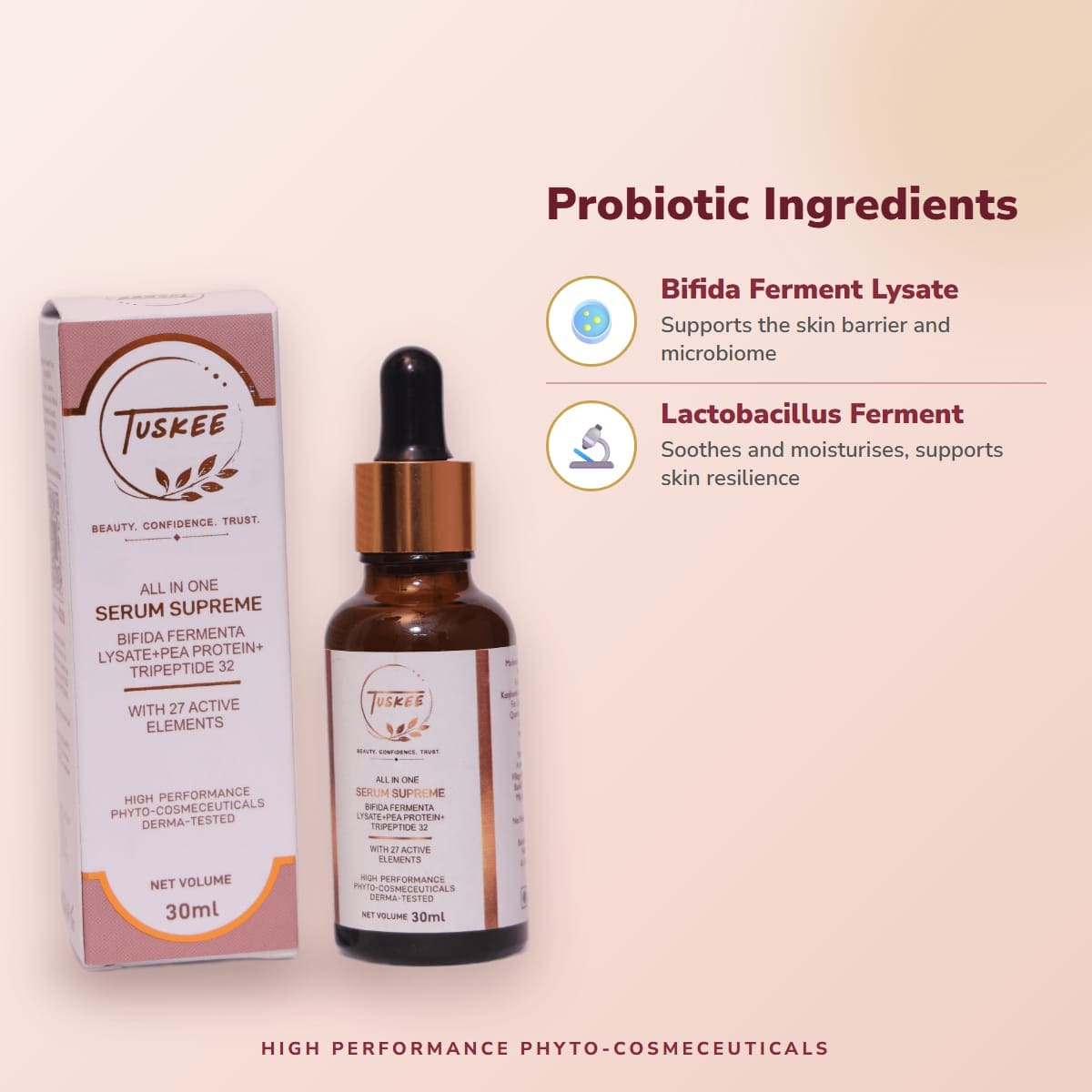 Probiotic ingredients in Serum Supreme
